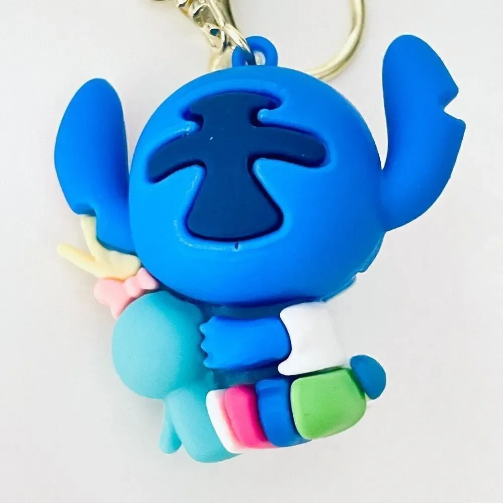 NWT Disney We love Stitch Voodoo Doll Blue Wristlet Key holder Keyring Keychain
